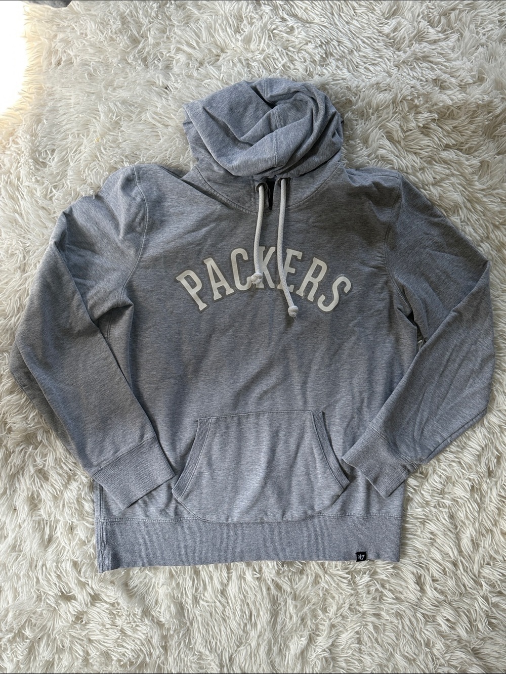 47 Unisex Kids Sweatshirt XL Green Bay Packers Heather Gray Pullover Hoodie Logo